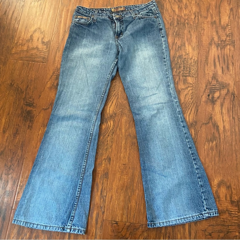 Vintage 90s y2k LEI blue low rise flare jeans.